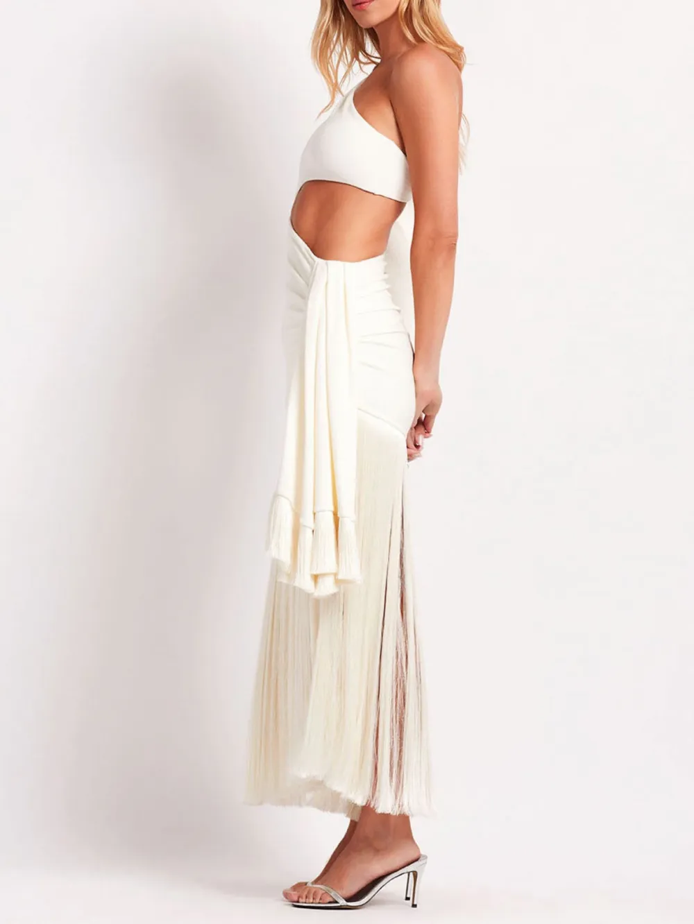 Cutout Fringe Maxi Dress
