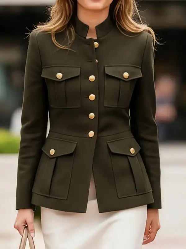 Casual Button Front Jacket