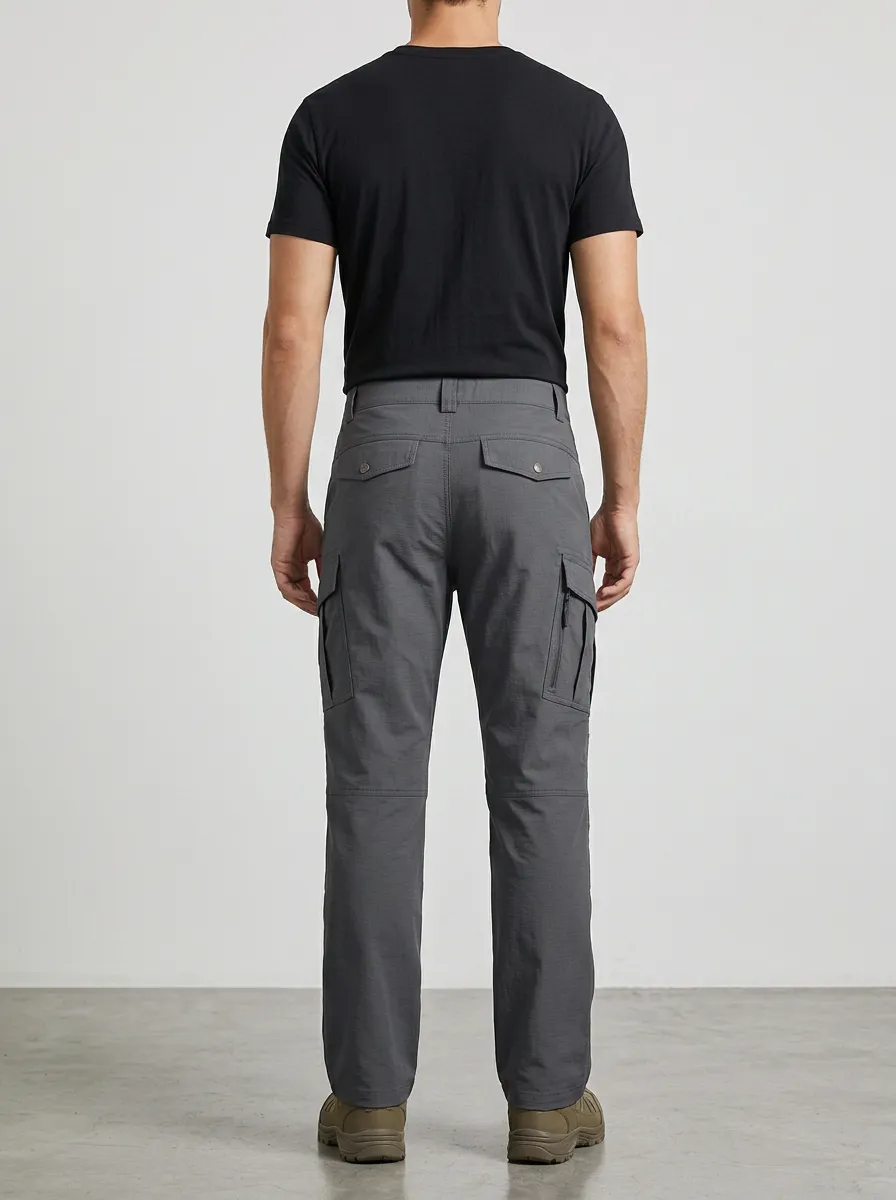 Men's Charcoal Grey Reinforced Utility Cargo Pants