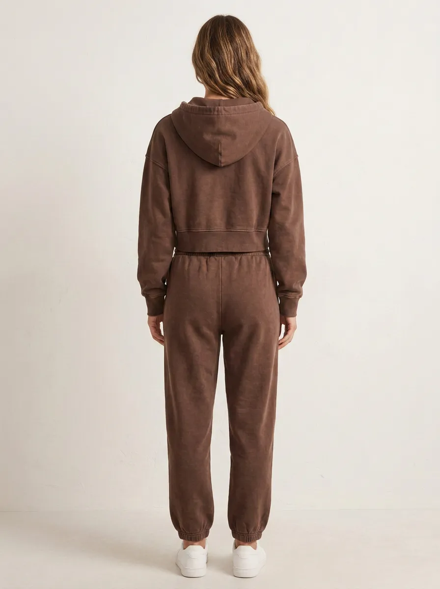 Studio Zip-Up Jogger Women's Cropped Zip-Up Hoodie Jogger Active Set