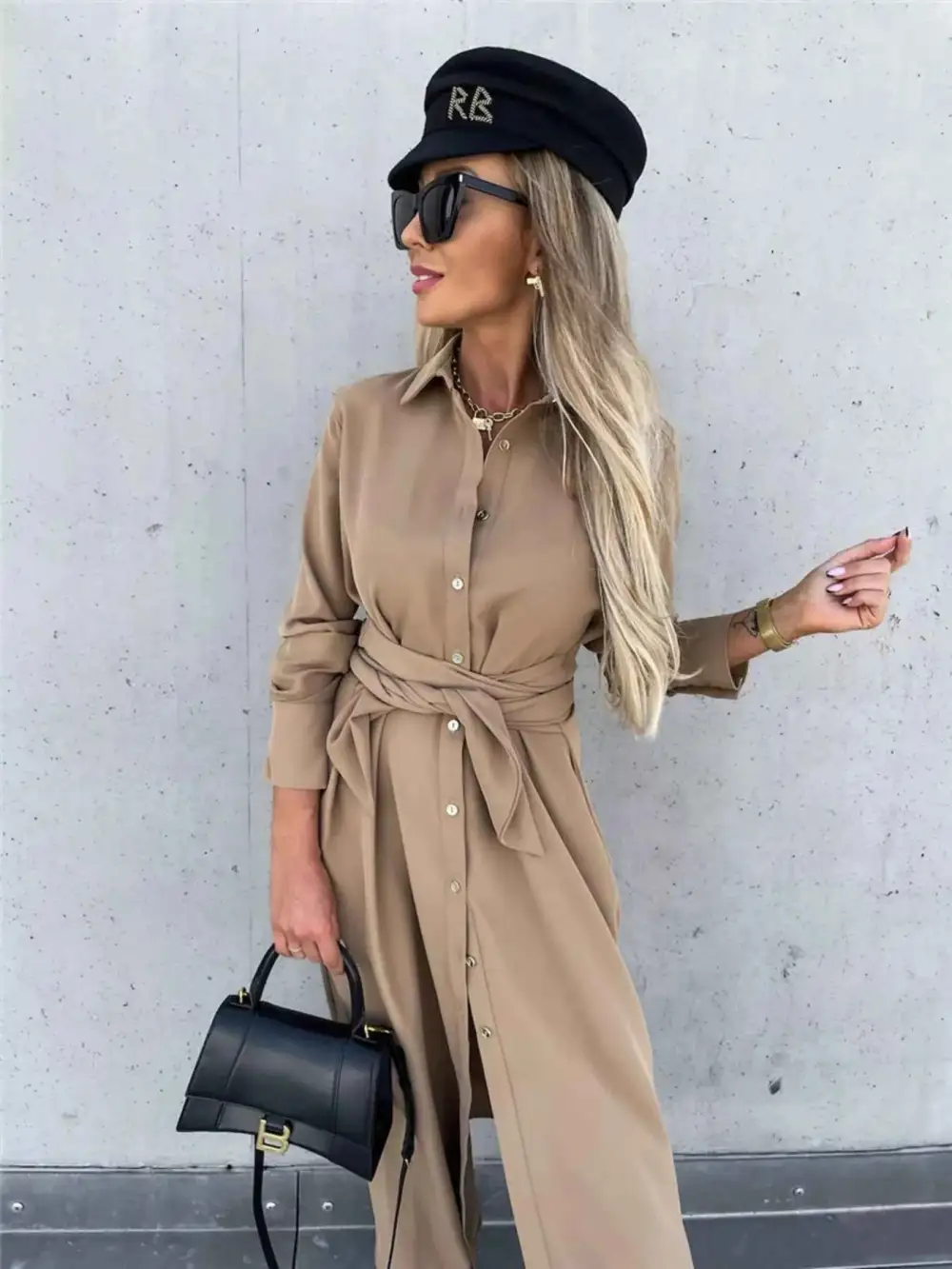 Plus Size Button Front Shirt Dress