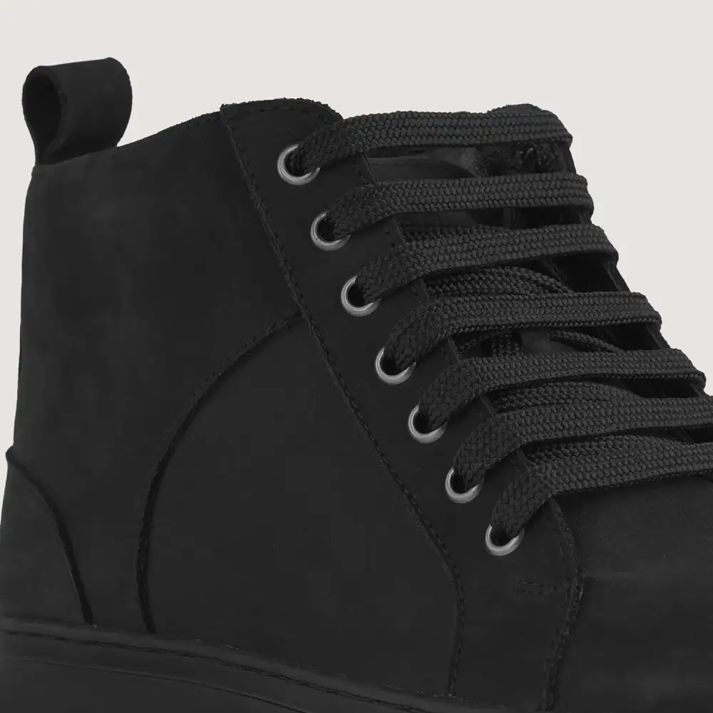 Nubuck Leather High Top Sneakers