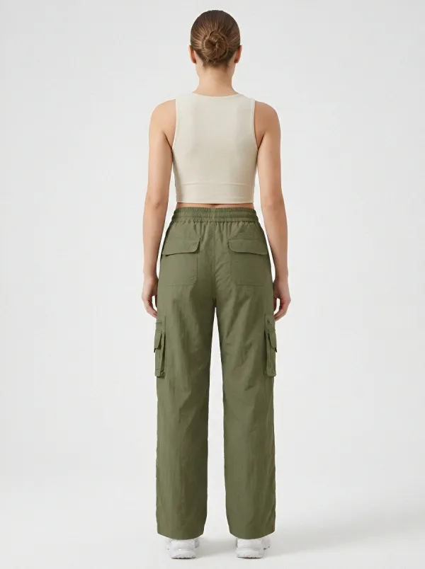 High-Rise Multi-Pocket Pocket Breathable Breathable Cargo Pants