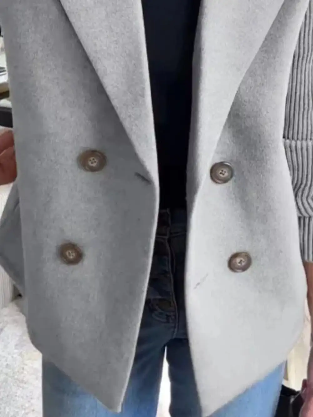 Double-Breasted Knit Blazer