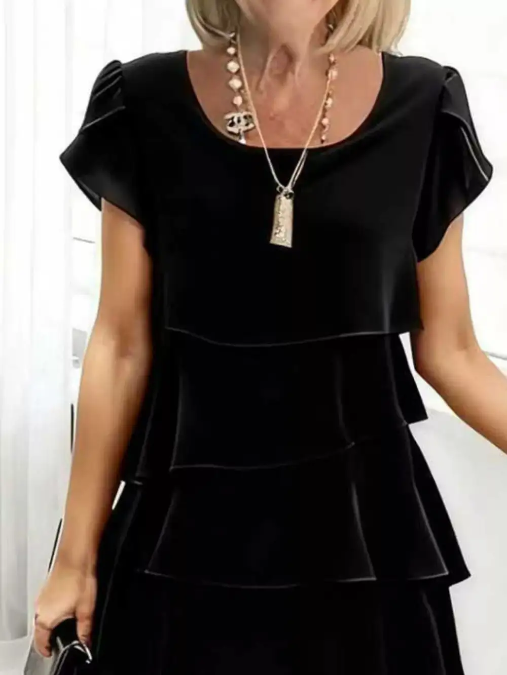 Layered Detail Ruffle Dress