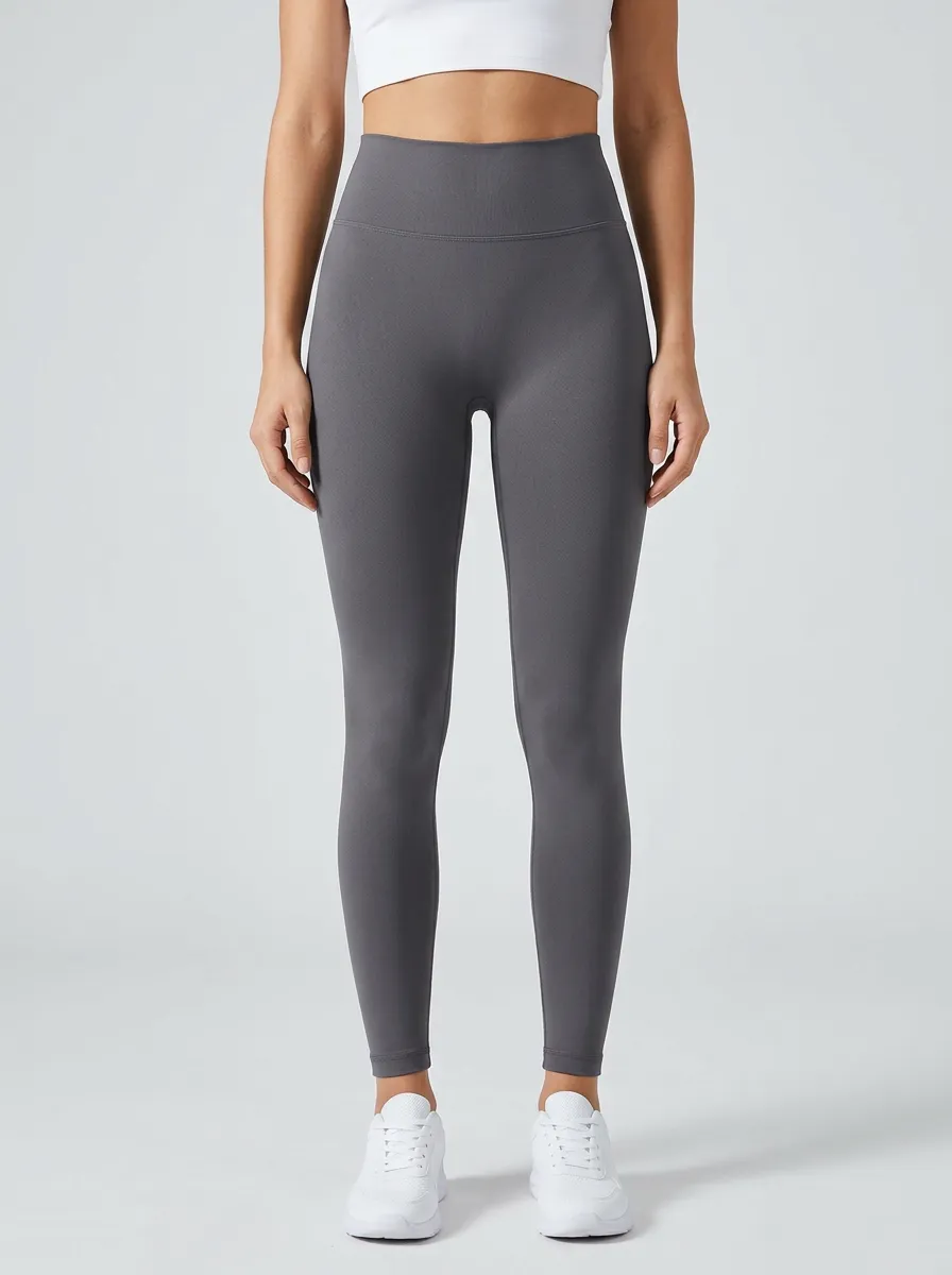 Women's Full-Length Seamless-Look Minimalist High-Rise Leggings