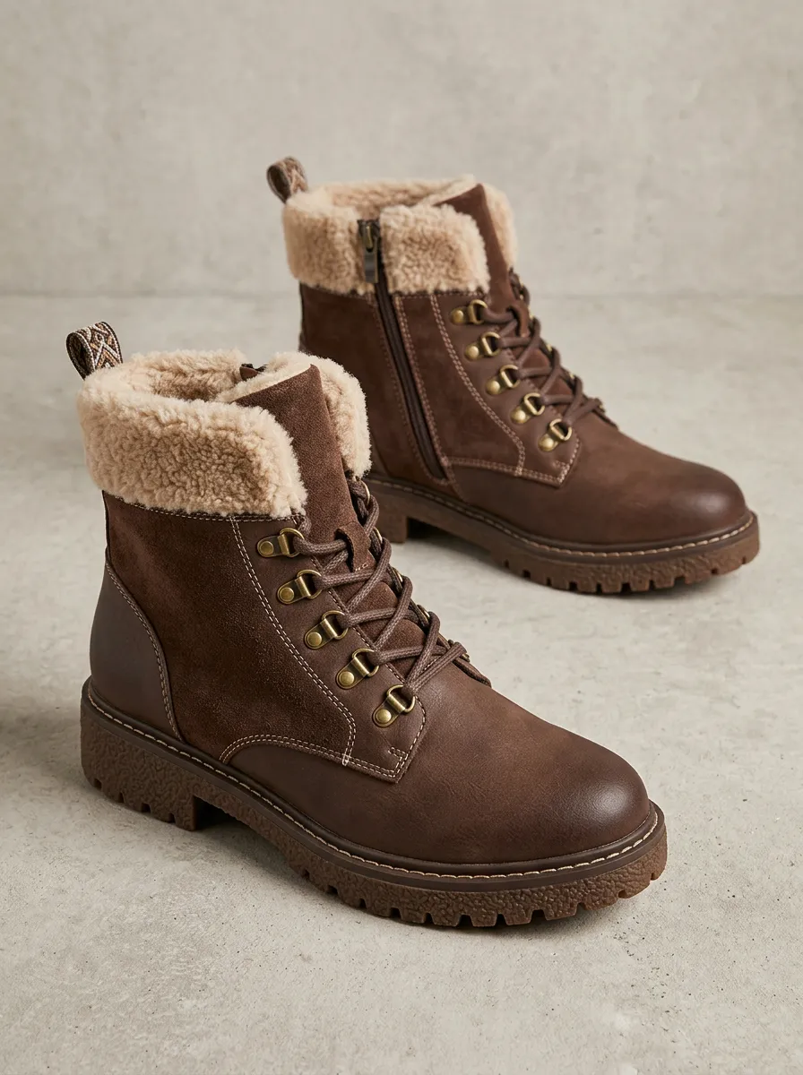 Easy-Wear Faux Fur Lined Fur Lined Edit Unisex Warm Boots