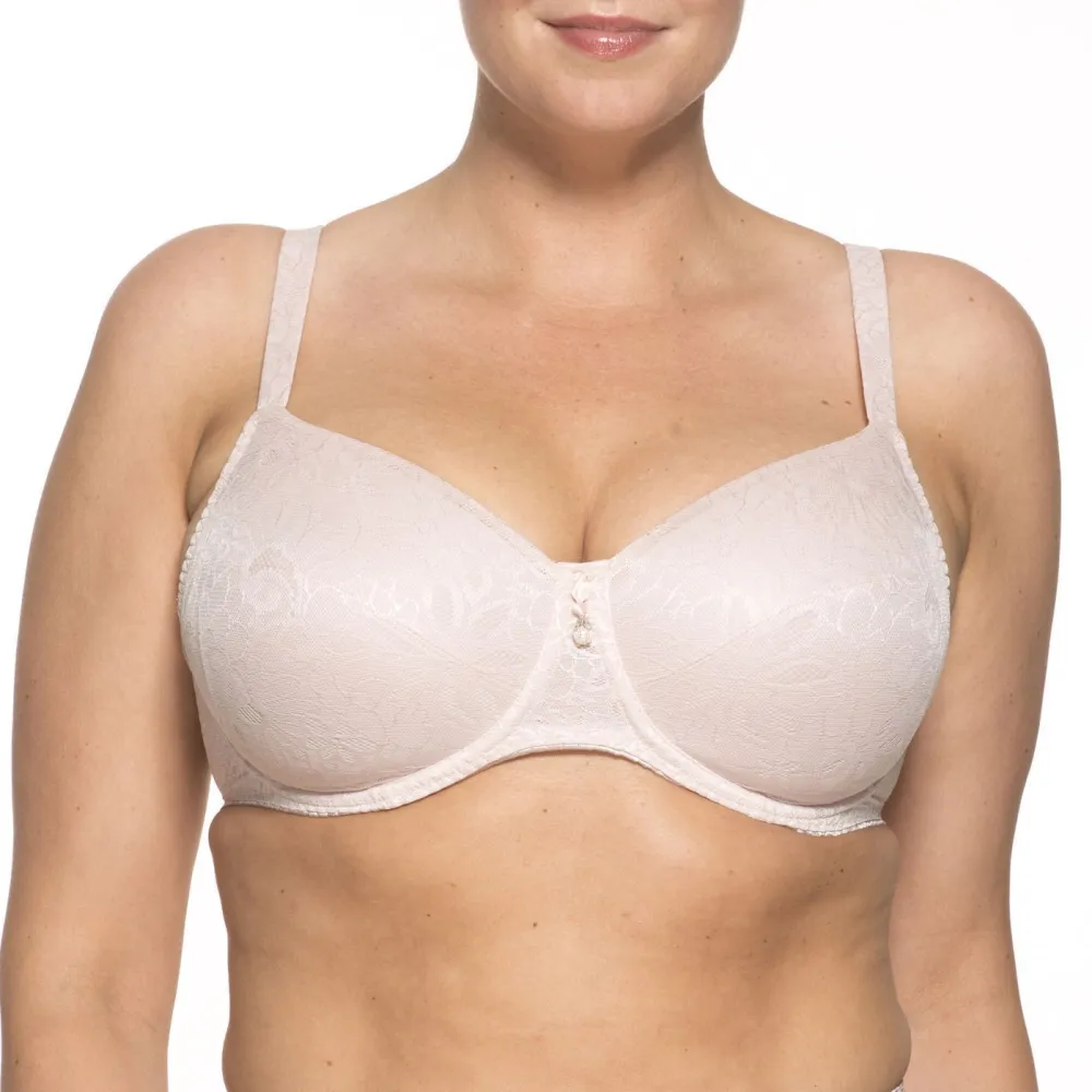 Women's Full Coverage Molded Seamless Three-Part Cup Floral Detail Bra