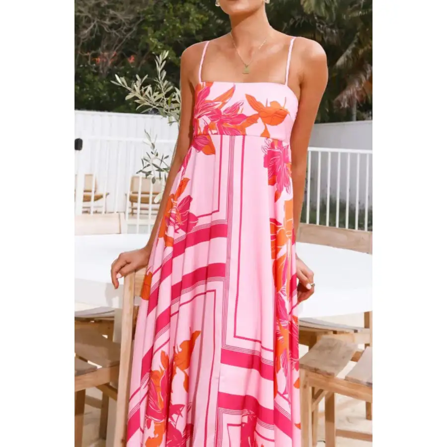 Casual Printed Square Neck Cami Maxi Dress