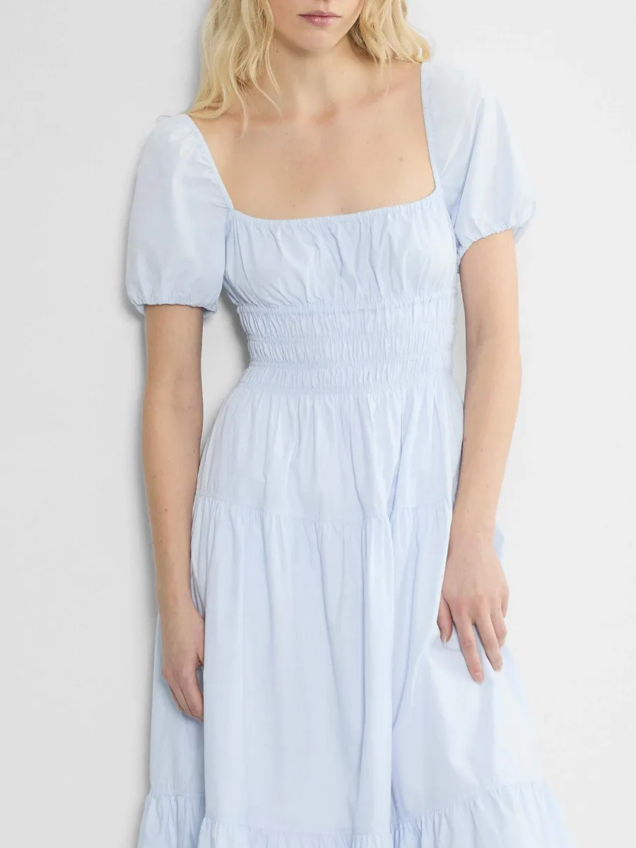 Smocked Square Neck Dress