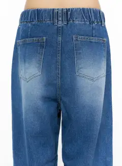 Banded Wide Leg Jeans