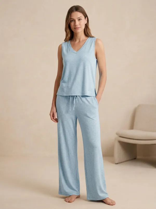 V-Neck Sleeveless Lounge Set