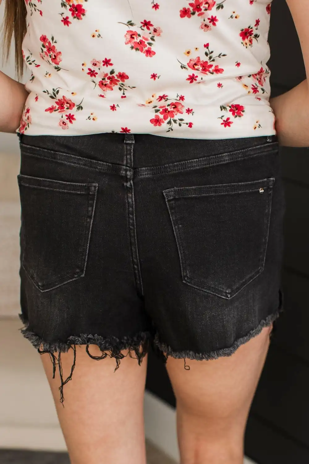 High-Rise Denim Refined Shorts