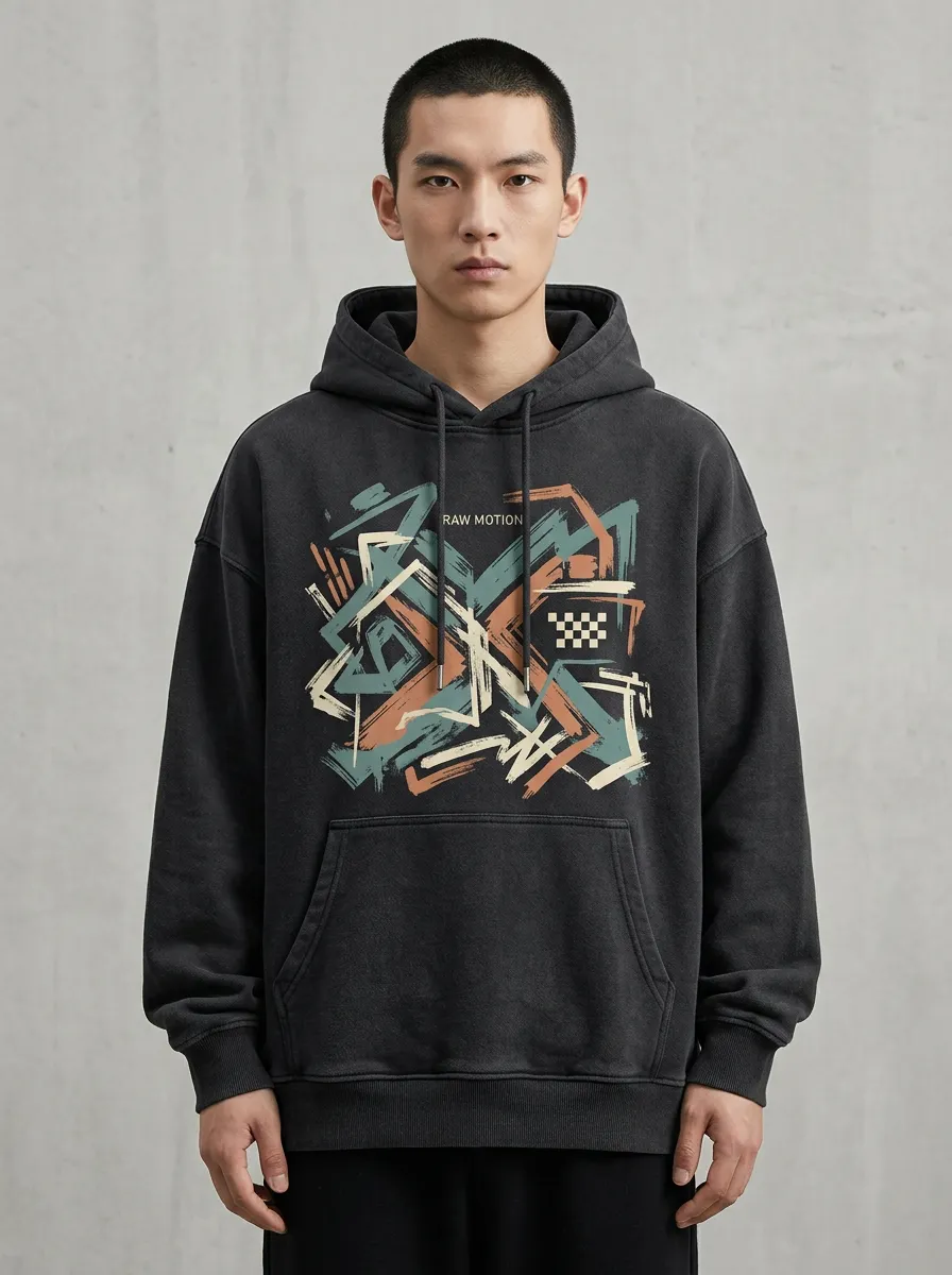 Abstract Brushstroke Men's Graphic Hoodie