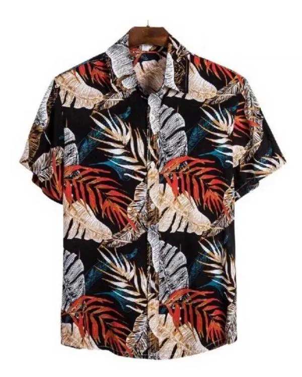Tropical Print Men's Short Sleeve Shirt