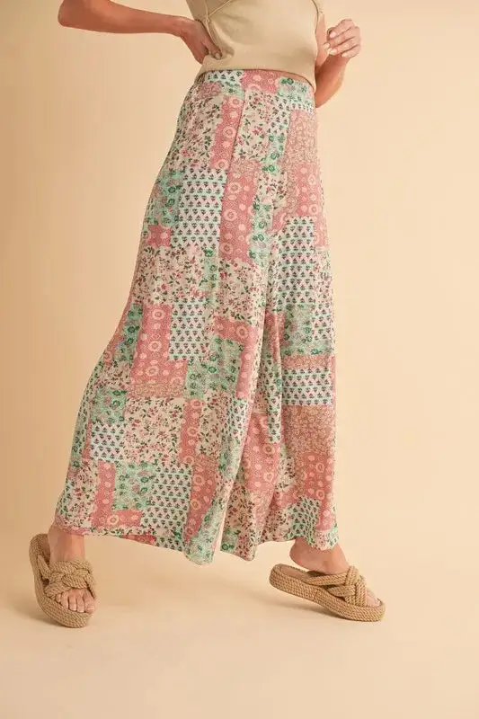 Printed Wide Leg Pants