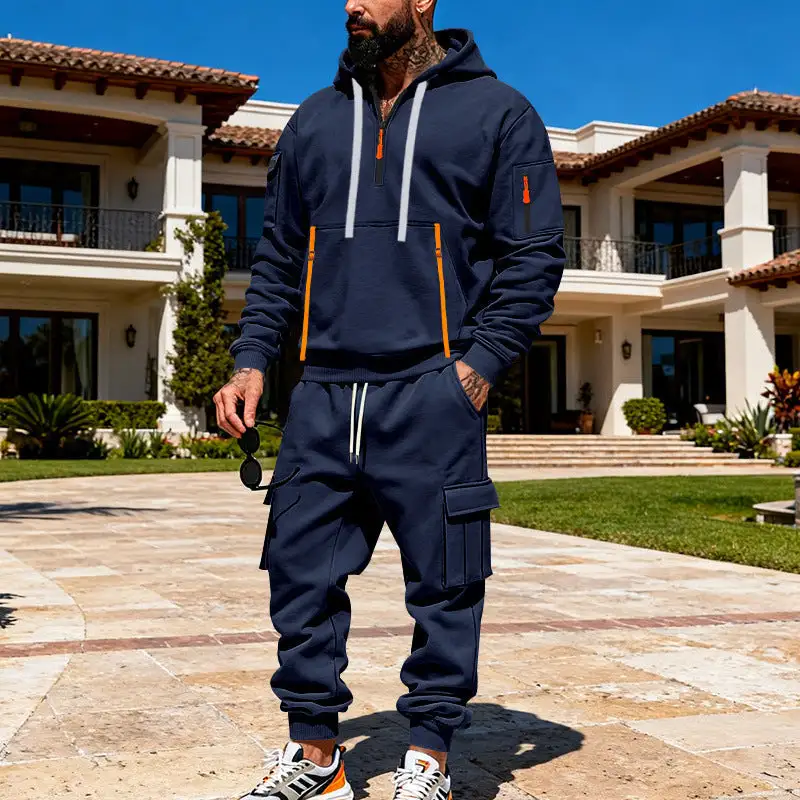 Men's Urban Hoodie Cargo Pockets Cargo Pants