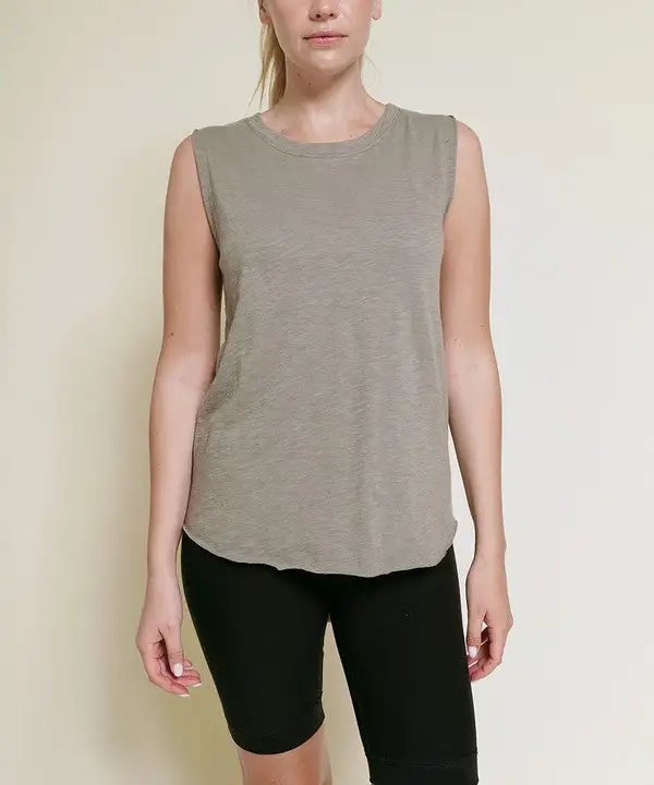 Slub Knit Sleeveless Tank Top