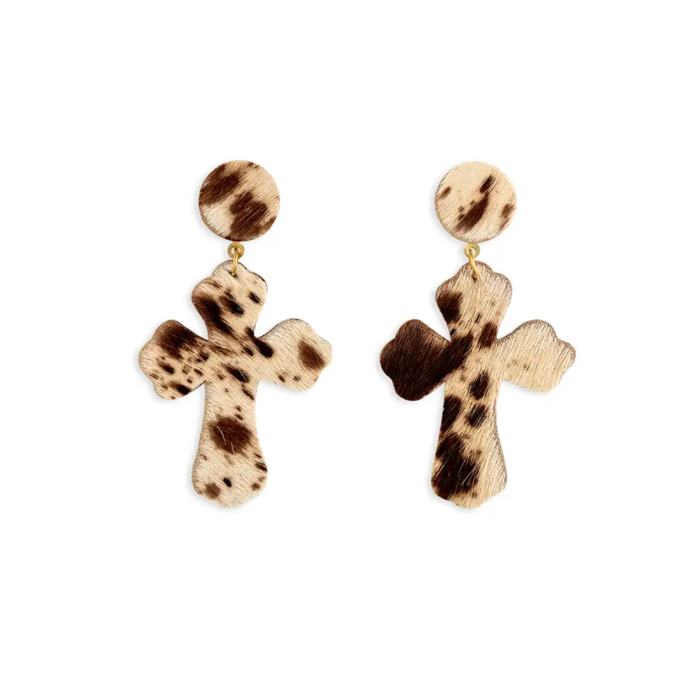 Contemporary Decorative Artful Cross Earrings