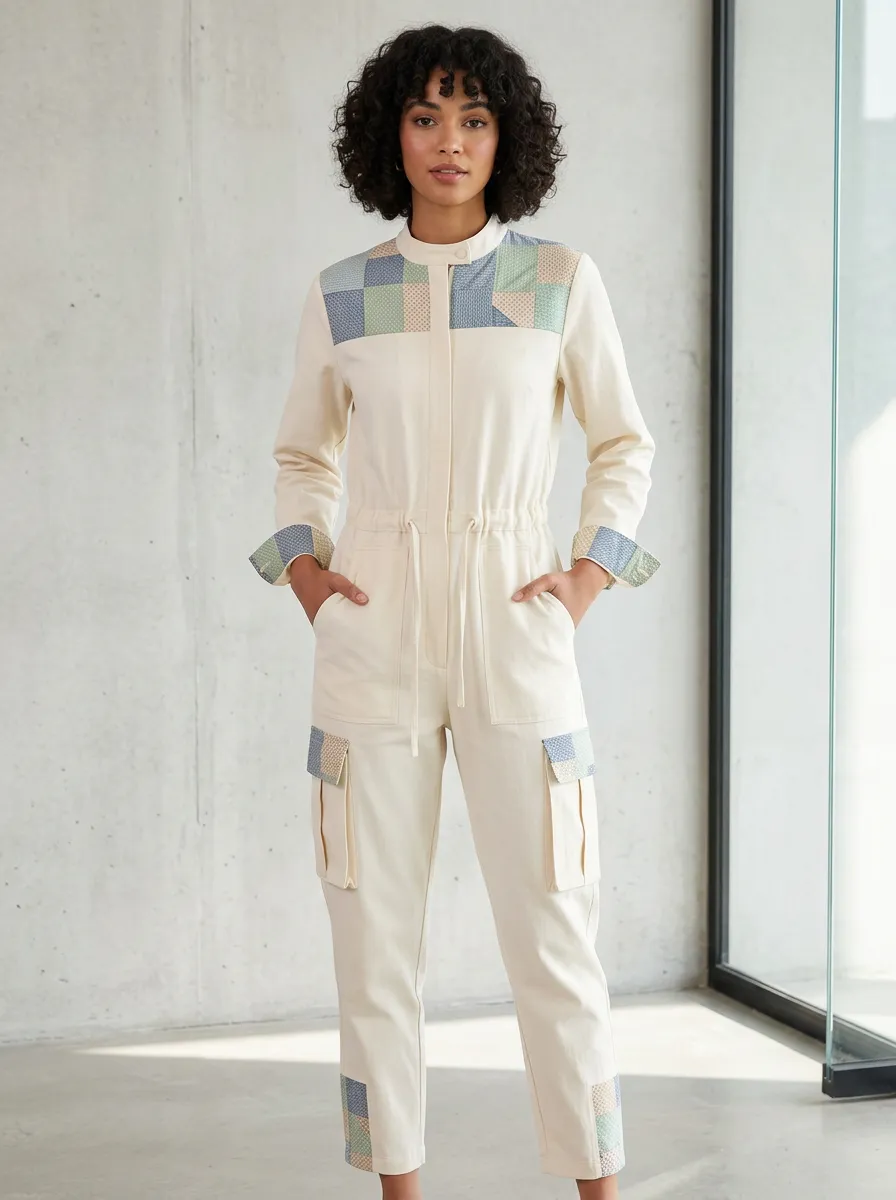 Women's Casual Patchwork Pattern Graphic Jumpsuit