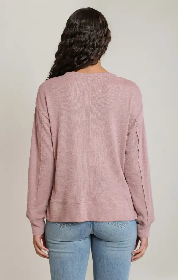 V Neck Knit Blend Top