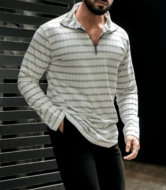 White Striped Casual Shirt