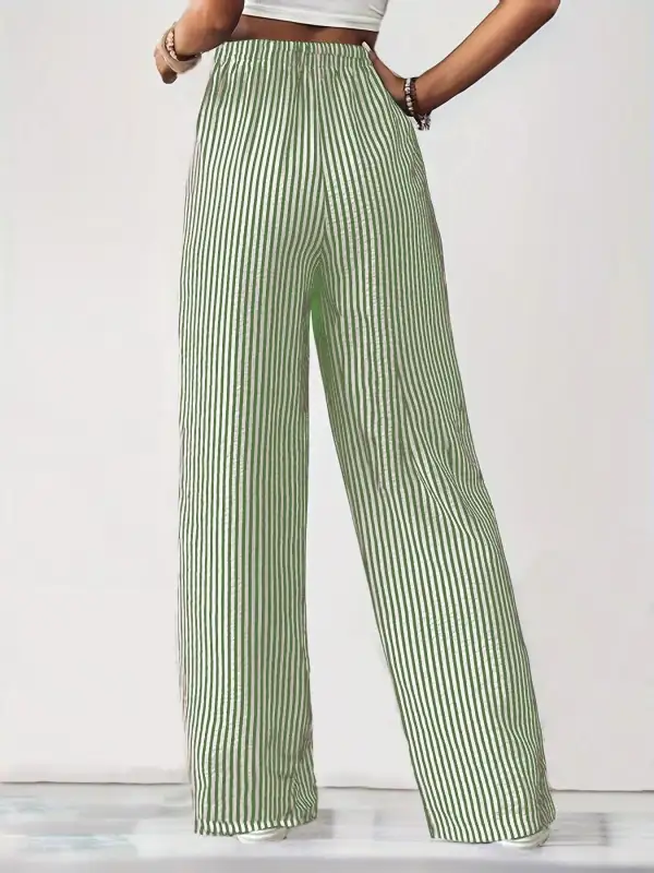 Sequin Striped High Rise Wide Leg Pants