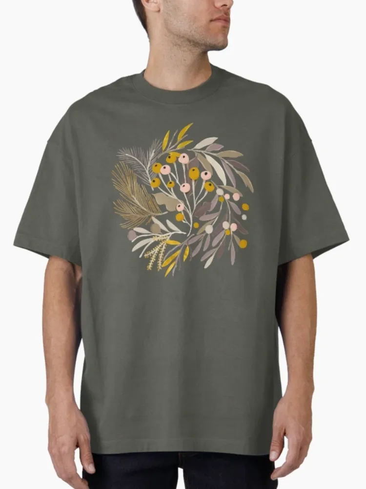 Women's Casual Minimalist Floral Print Crew Neck Short-Sleeve T-Shirt