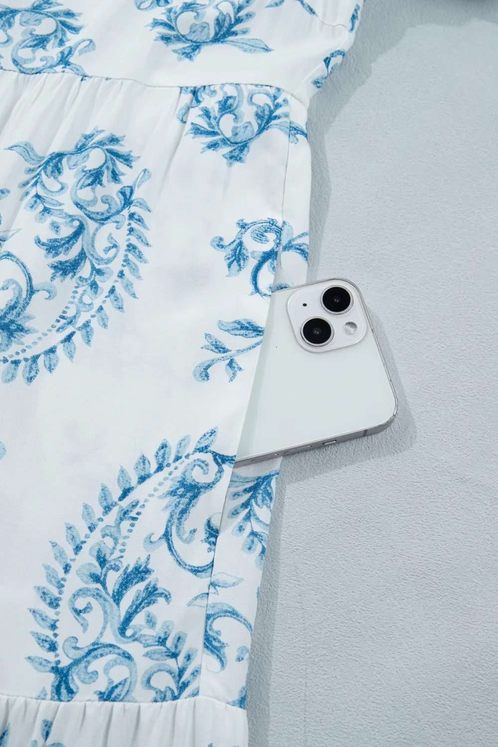 Blue Floral Plus Size Maxi Dress