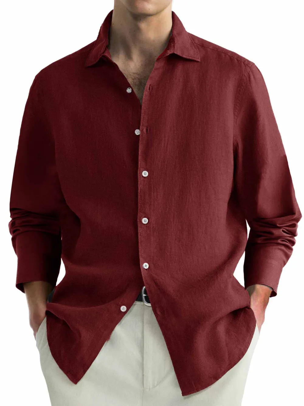 Workwear Long Sleeve Camp Collar Shirt