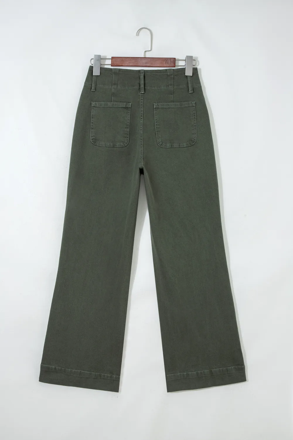 Soft Green High Waist Wide Jeans