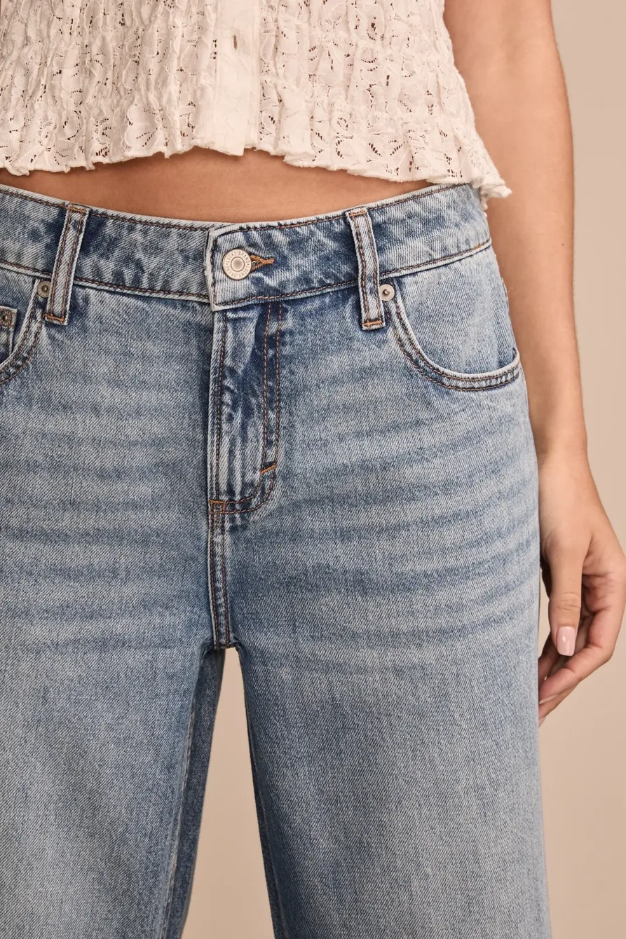 Casual Style Wash Baggy Wide Leg
