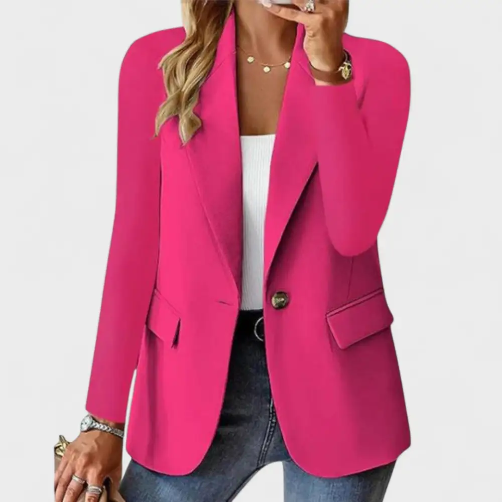 Single Button Button Front Tailored Blazer
