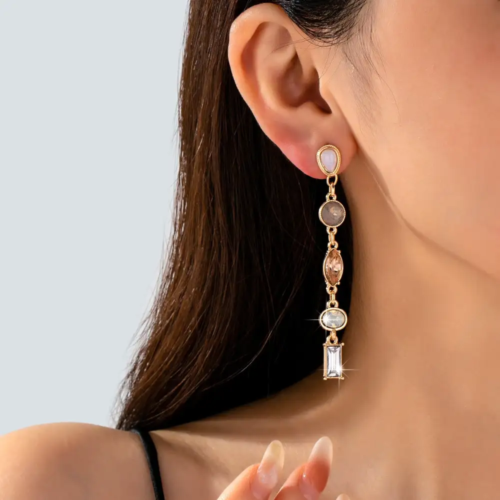 Multi Shape Gemstone Linear Drop