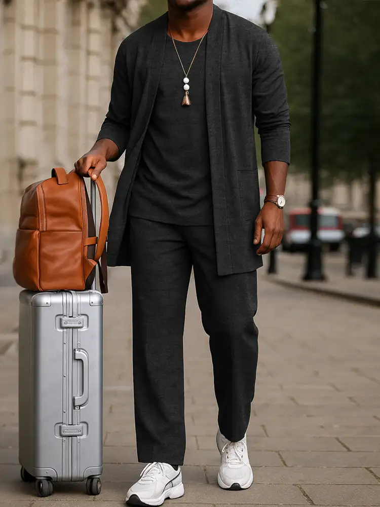 Cotton Blend Travel Three-Piece Set