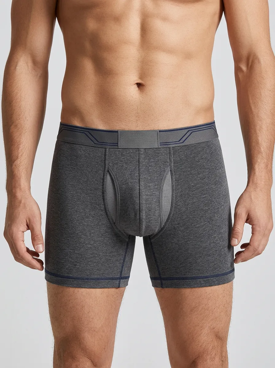 Sport Contrast-Stitch Athletic-Comfort Athletic Daily Wear Men's Boxer Briefs