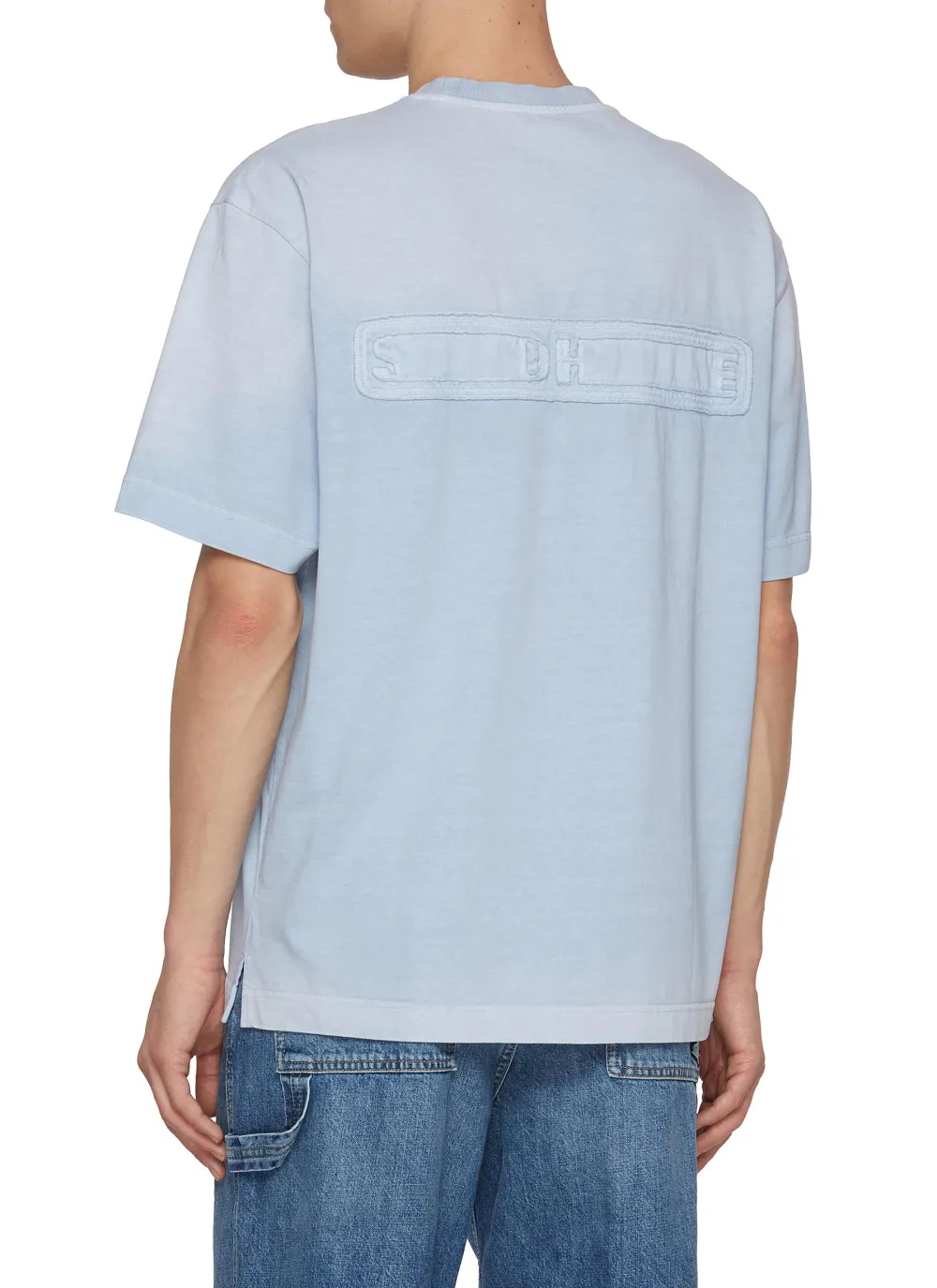 Simple And Versatile Daily Light Blue Gradient Cottom T-Shirts