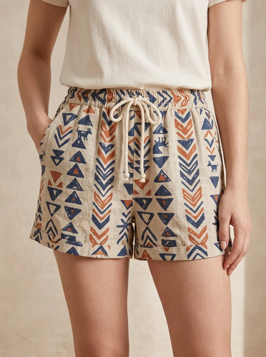 Women's Boho Tribal Animal Pattern Printed Shorts