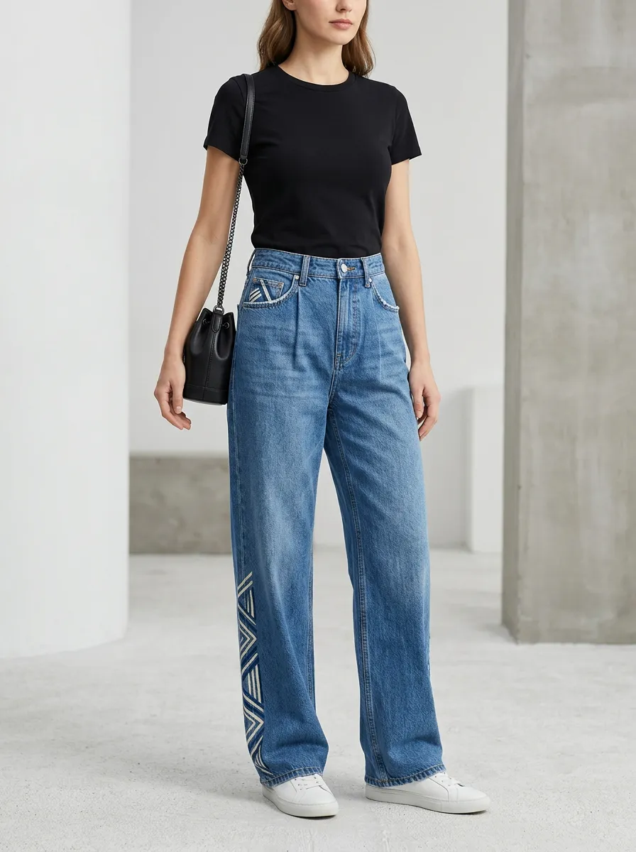 Women's Wide Leg Casual Denim Jeans