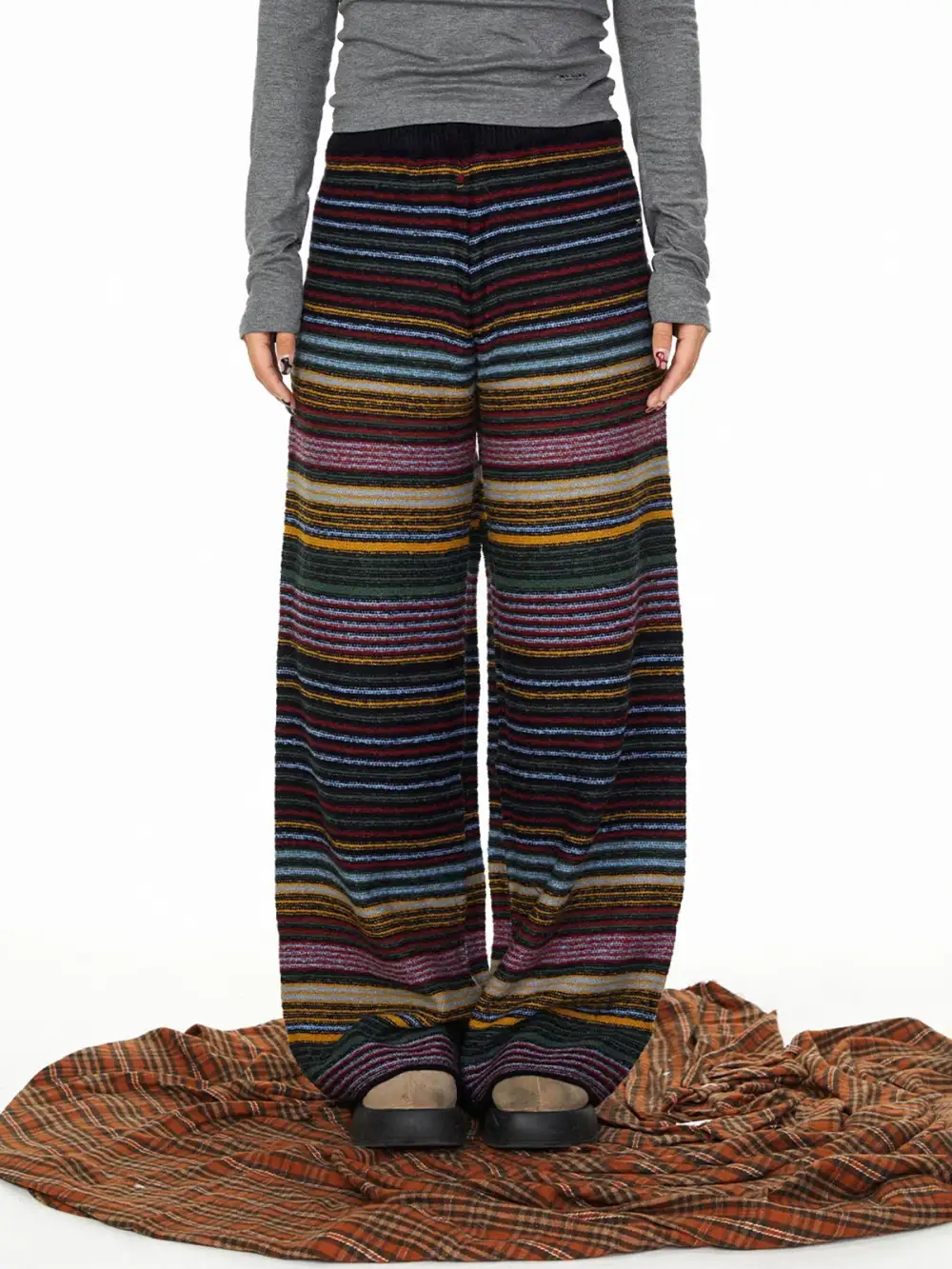 Straight-Leg Striped Pants
