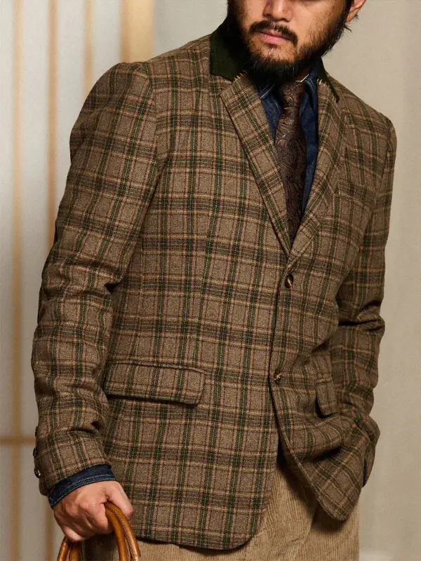 Men's Corduroy Wool Blend Tailored Jacket