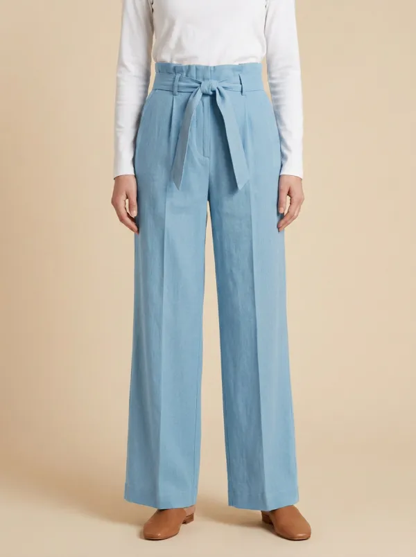 Polished Belted High Rise Wide Leg Pants