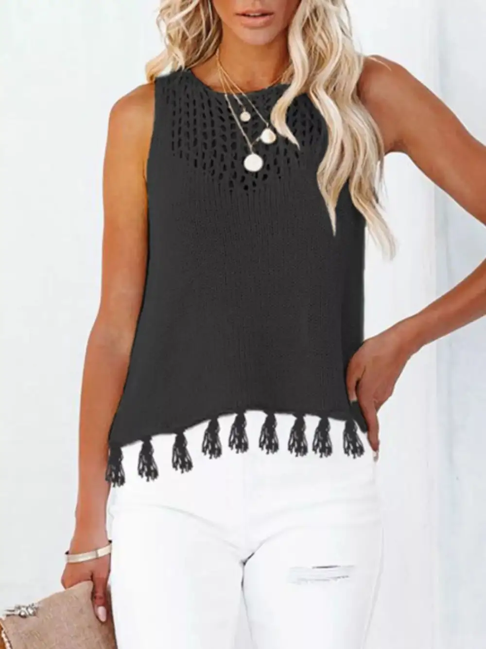 Knit Tassel Tank Top