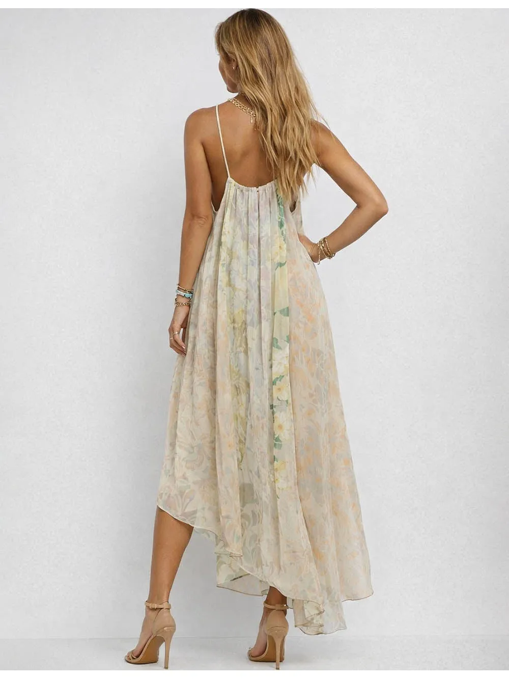 Spaghetti Strap Chiffon Cami Midi Dress