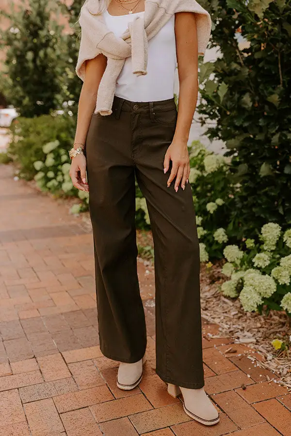 High Waist Relaxed Wide Leg Stretch Pants