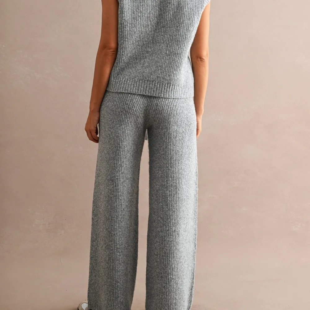 Ribbed Knit Top & Pants Set