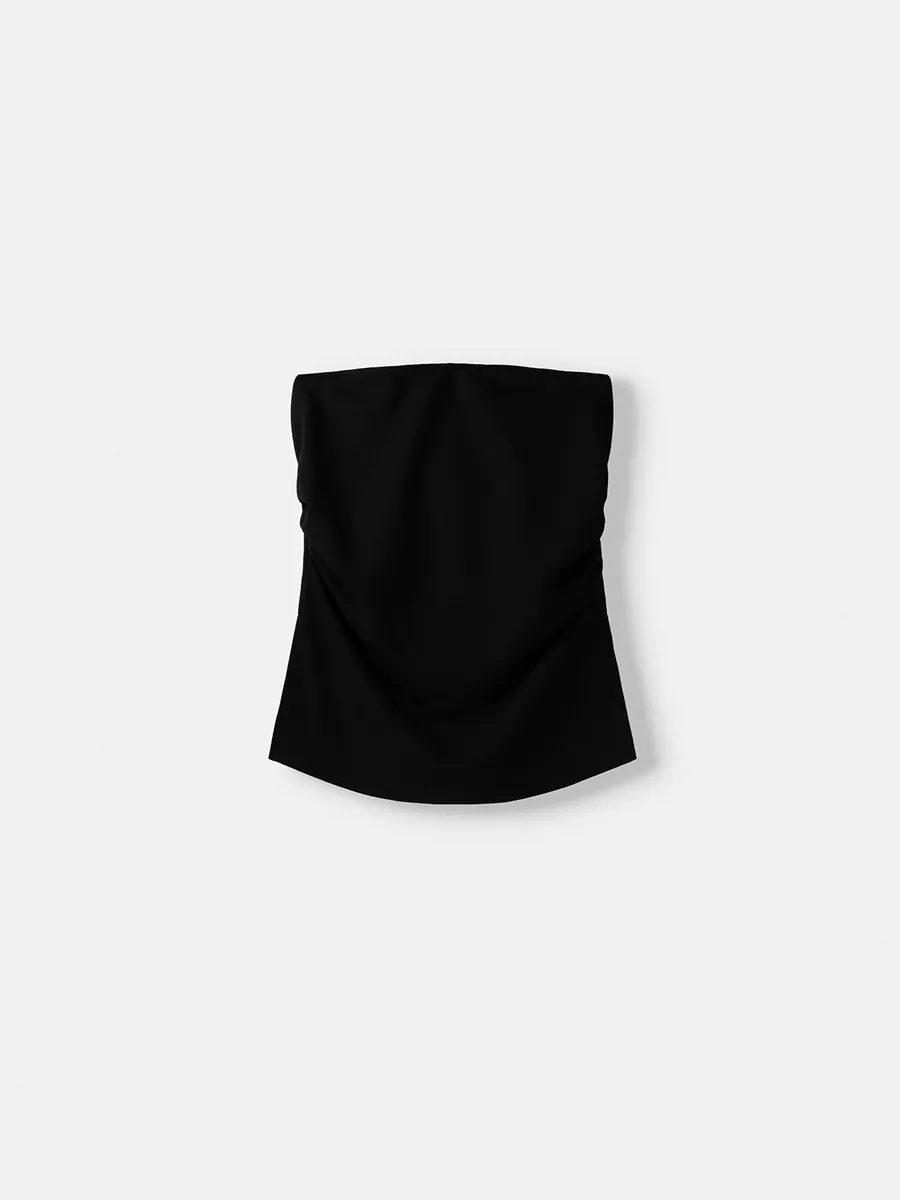 Sleeveless Black Off Shoulder Top