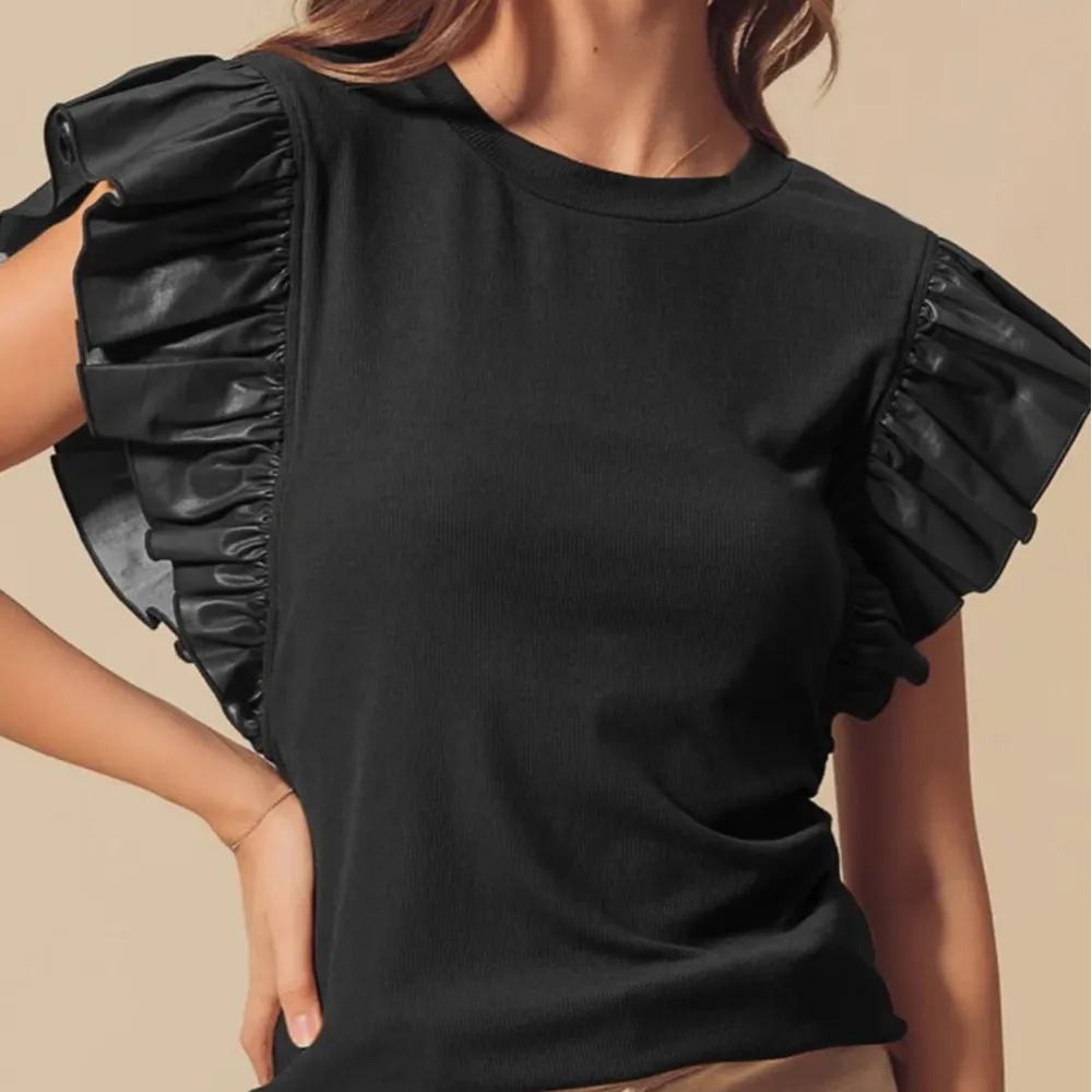 Ruffled Patchwork Blouse