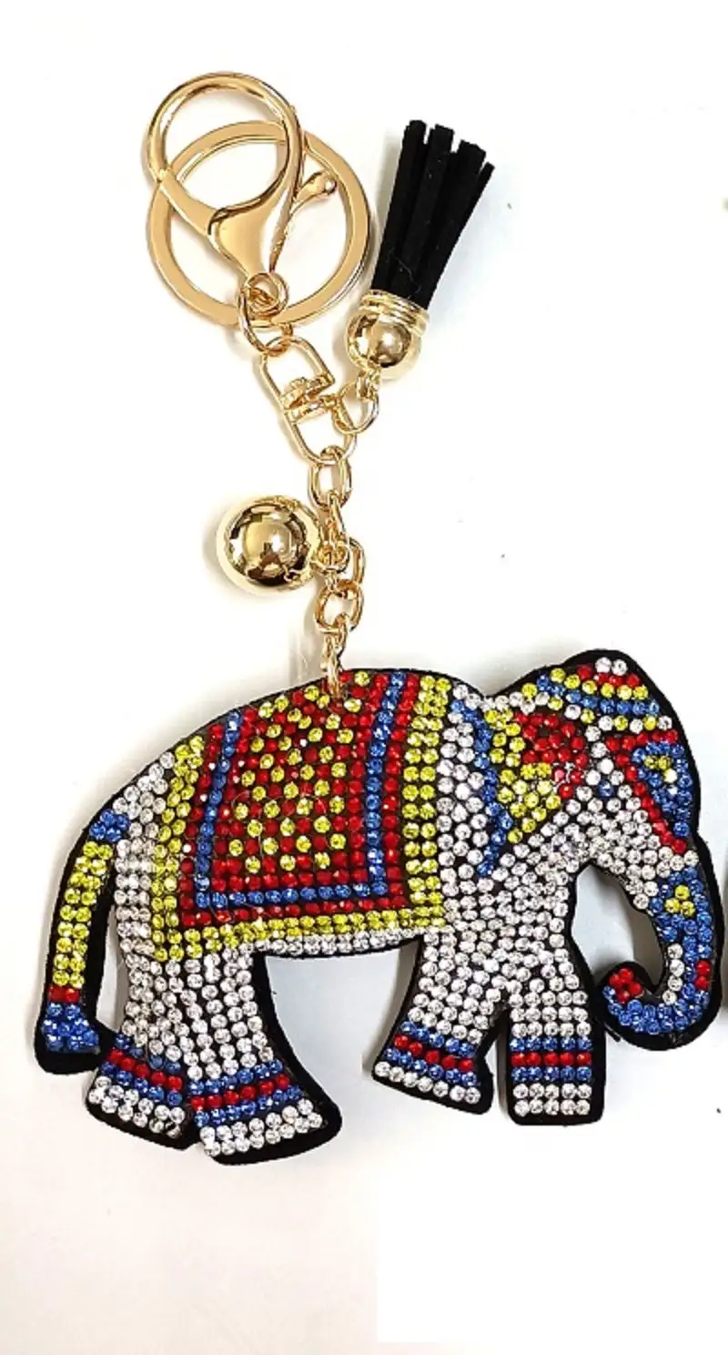 Modern Elephant Charm Keychain