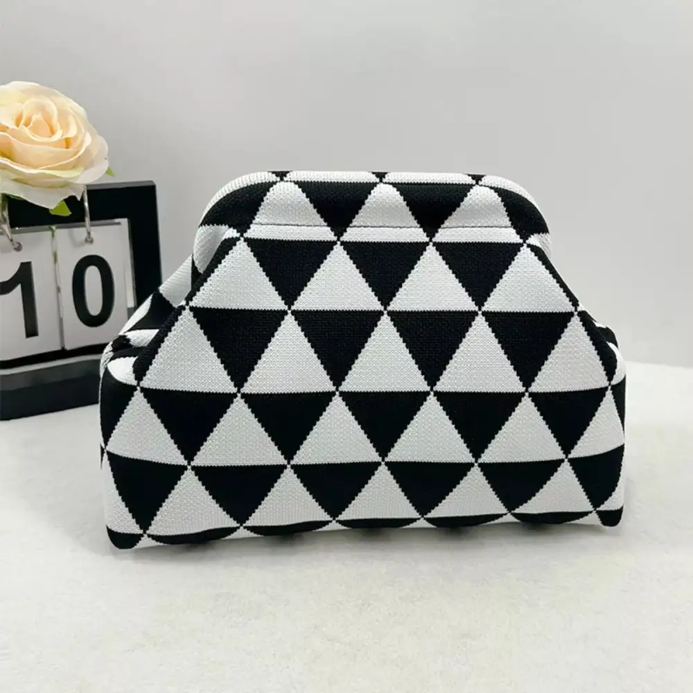 Portable Contrast Knit Clutch